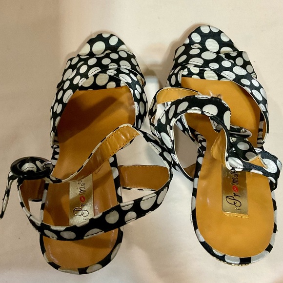 Promise Black & White Polka Dot High Heel Shoes - Picture 4 of 9